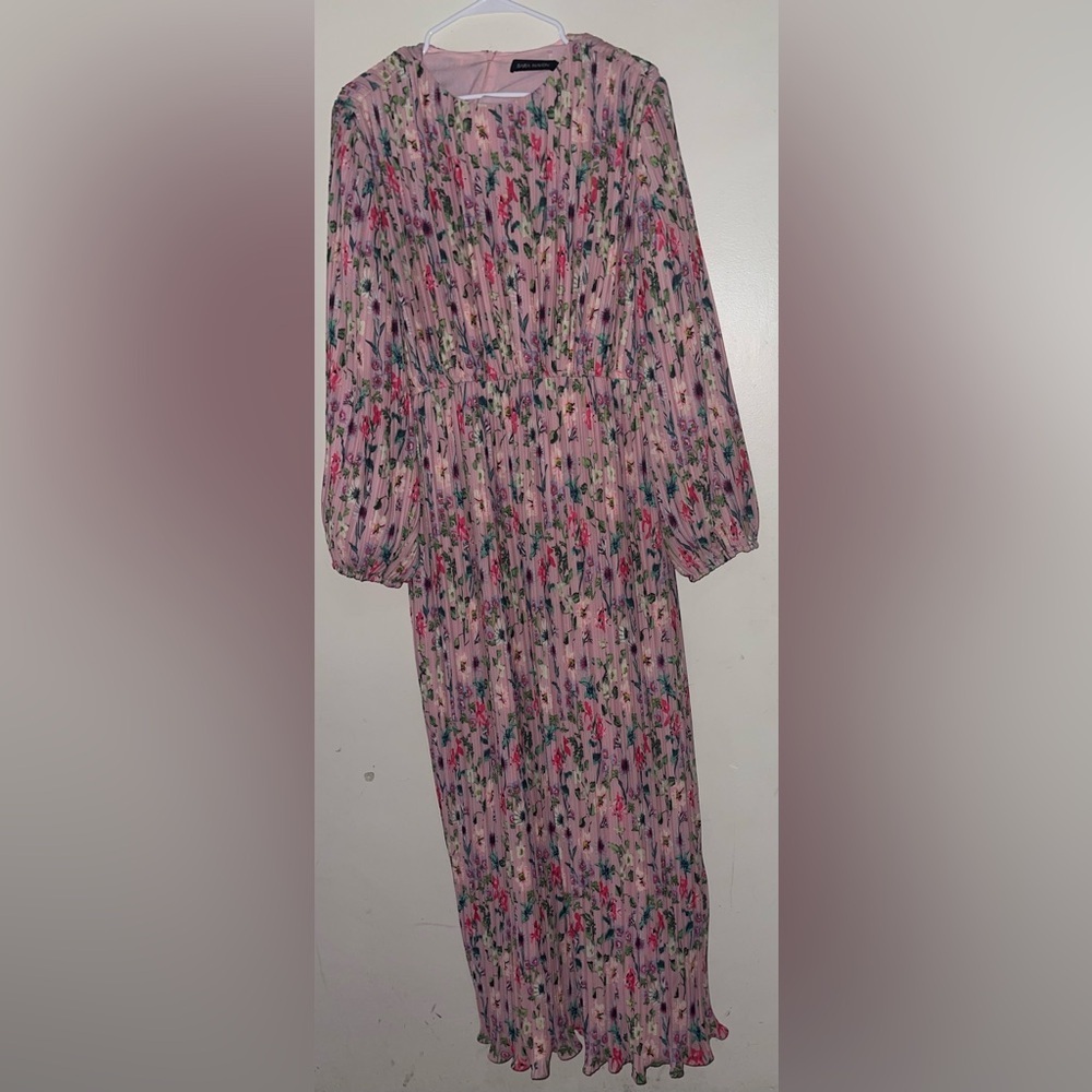 Sara Navon Floral  Pleated  Boho Maxi Dress